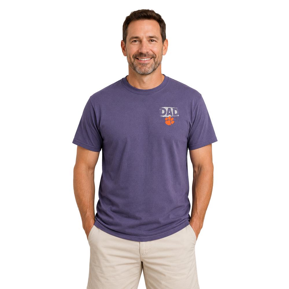 Clemson Comfort Colors Lined Dad Tee - PURPLE