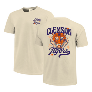 Clemson Comfort Colors Mascot Stars Tee - IVORY