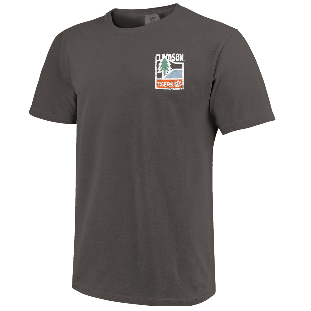 Clemson Comfort Colors Minimal Mountain Tee - DK GREY