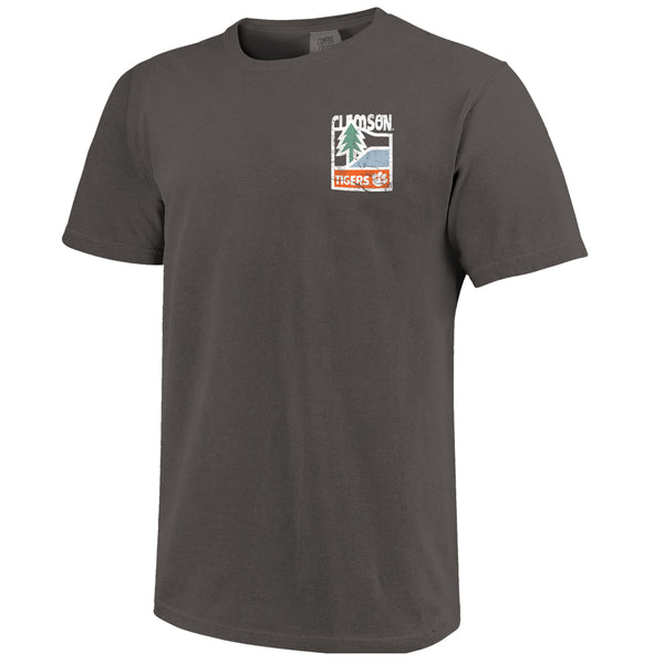 Clemson Comfort Colors Minimal Mountain Tee - DK GREY