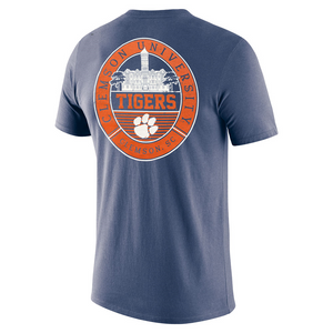 Clemson Comfort Colors Old Main Oval Tee  - DENIM