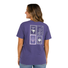 Clemson Comfort Colors Pattern Campus Squares Tee - PURPLE