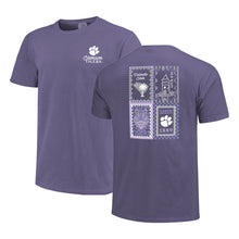 Clemson Comfort Colors Pattern Campus Squares Tee - PURPLE