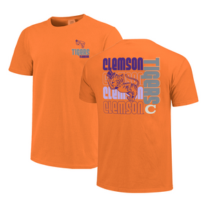 Clemson Comfort Colors Retro Gentleman Tiger Tee - ORANGE