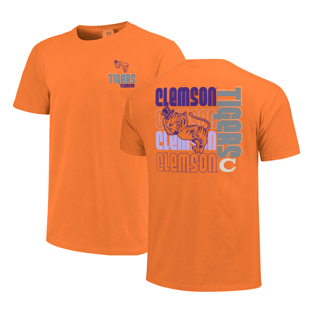 Clemson Comfort Colors Retro Gentleman Tiger Tee - ORANGE