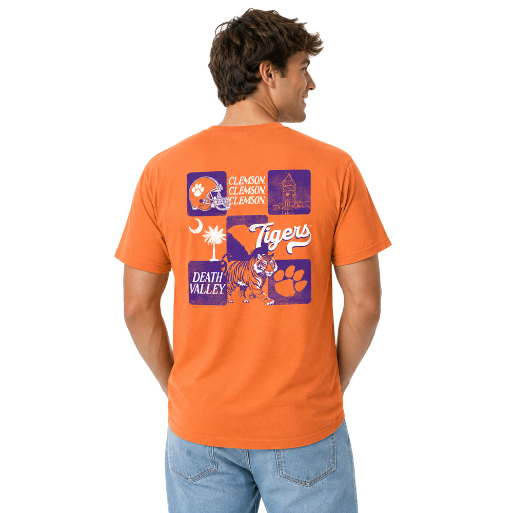 Clemson Comfort Colors School Blocks Tee