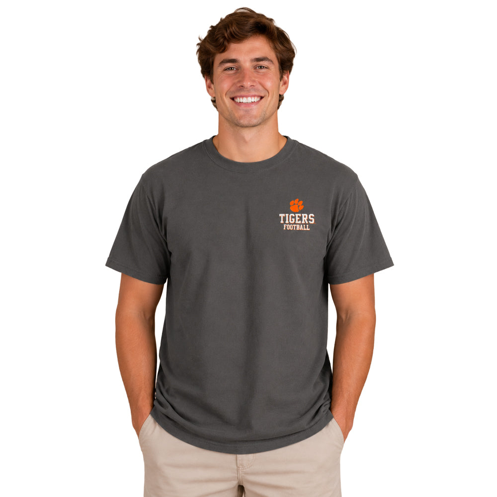 Clemson Comfort Colors Stadium Slant Tee - DK GREY