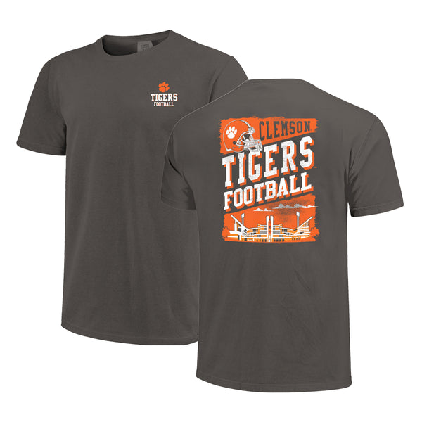 Clemson Comfort Colors Stadium Slant Tee - DK GREY