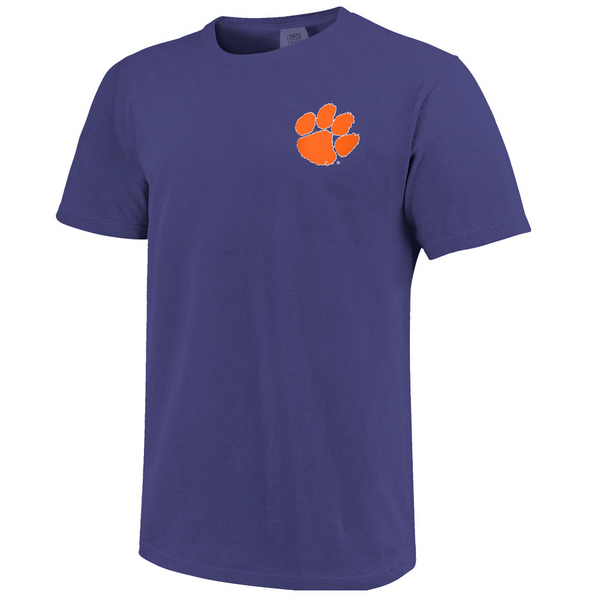 Clemson Comfort Colors Stitched Baseball Tee  - PURPLE