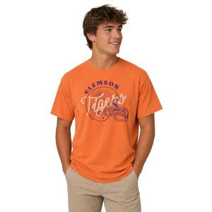 Clemson Comfort Colors Vintage Helmet Tee - BRNT ORA