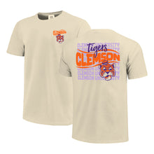 Clemson Comfort Colors Wave Overlay Tiger Face Tee