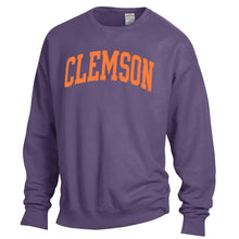 Clemson Comfort Wash Arch Crewneck - PURPLE
