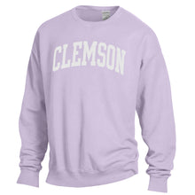 Clemson Comfort Wash Arch Crewneck - LT PURPLE