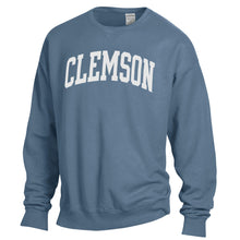 Clemson Comfort Wash Arch Crewneck - DENIM