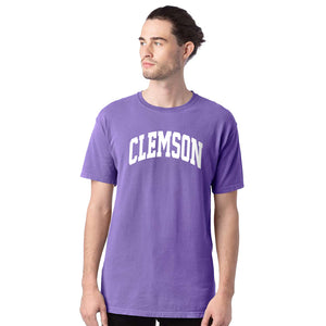 Clemson Comfort Wash Arch Tee - LT PURPLE