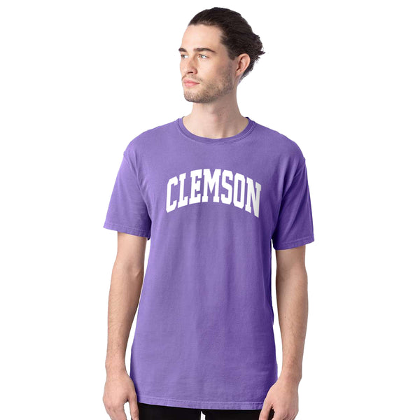 Clemson Comfort Wash Arch Tee - LT PURPLE