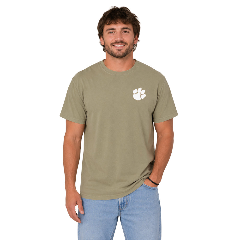 Clemson Comfort Wash Camo Duck Tee - OLIVE
