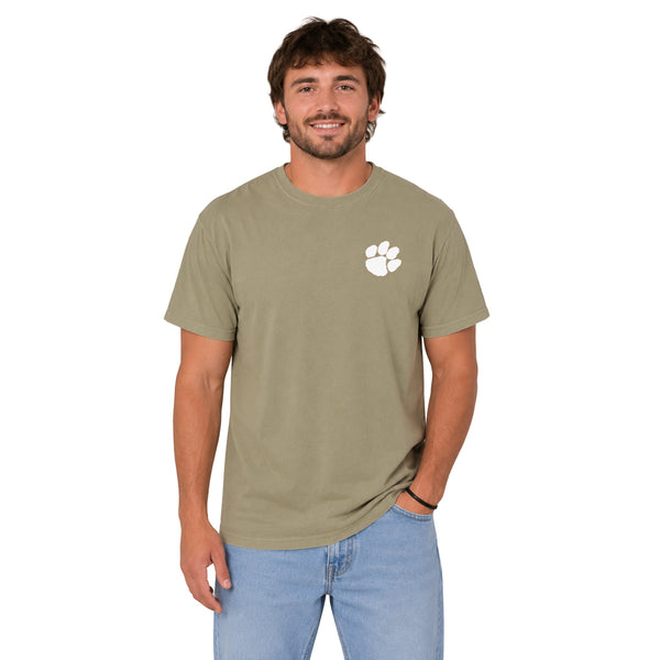 Clemson Comfort Wash Camo Duck Tee - OLIVE
