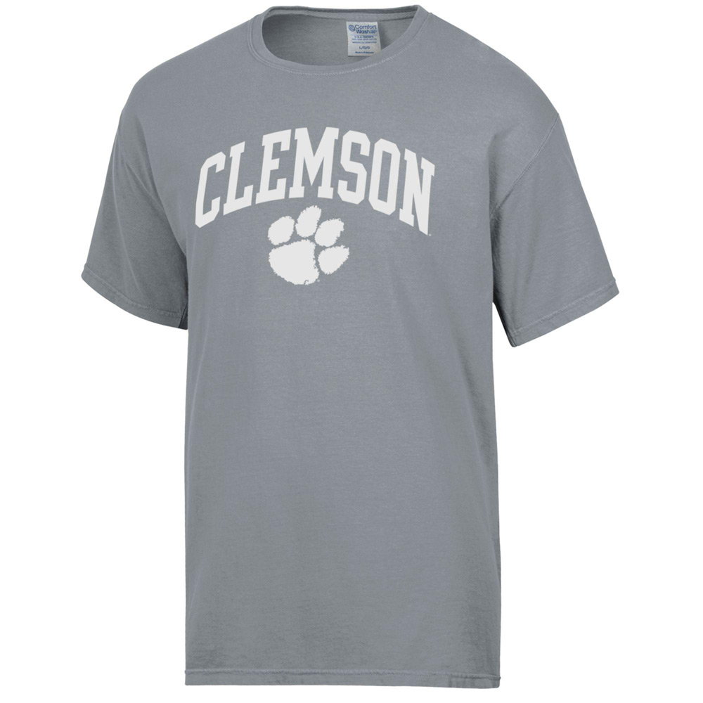 Clemson Comfort Wash Classic Tee - LT GREY