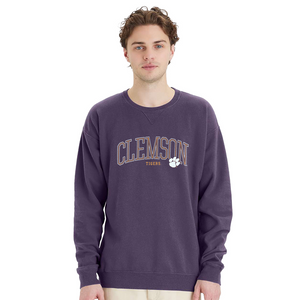 Clemson Comfort Wash Crewneck - PURPLE