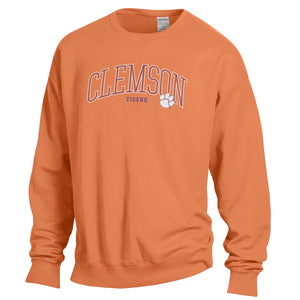 Clemson Comfort Wash Crewneck - ORANGE