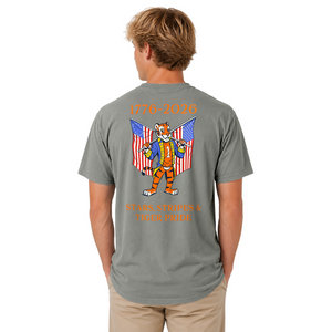 Clemson Comfort Wash Crossed Flags Tee - LT GREY