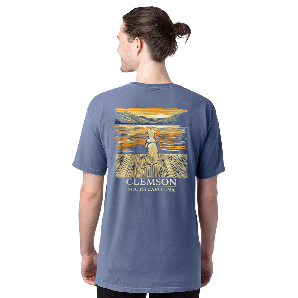 Clemson Comfort Wash Dog on Dock Tee