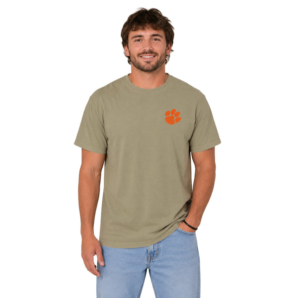 Clemson Comfort Wash Dog with Duck Tee - KHAKI