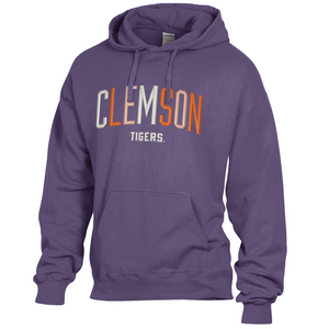 Clemson Comfort Wash Embroidered Hoodie - PURPLE