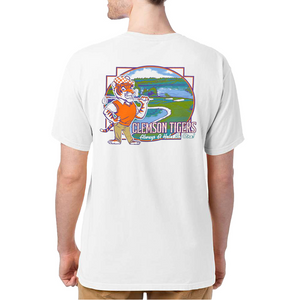 Clemson Comfort Wash Hole In One Tee - WHITE
