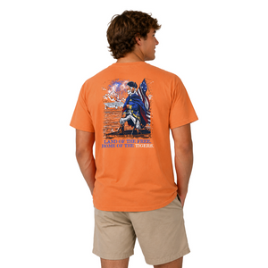 Clemson Comfort Wash Land of the Free Tee - ORANGE