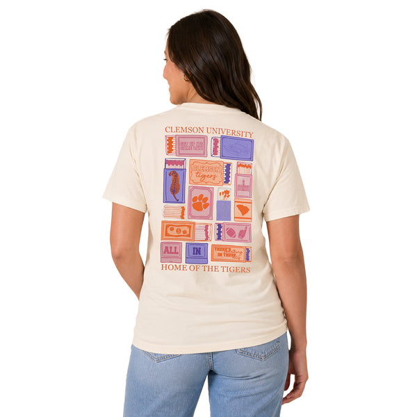 Clemson Comfort Wash Match Box Tee