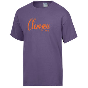 Clemson Comfort Wash Mom Tee - PURPLE