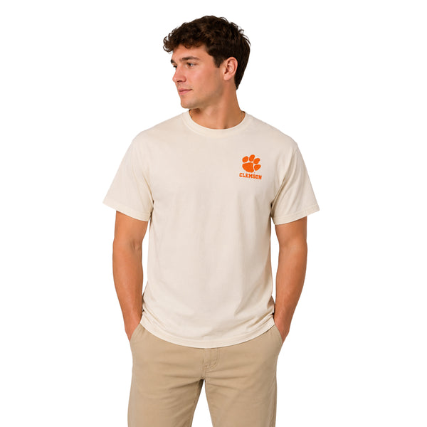 Clemson Comfort Wash Old Main Scene Tee - IVORY