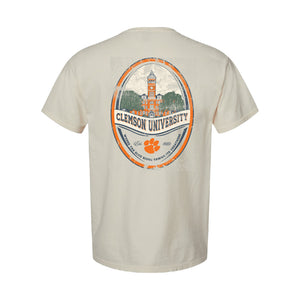 Clemson Comfort Wash Oval Old Main Tee - IVORY