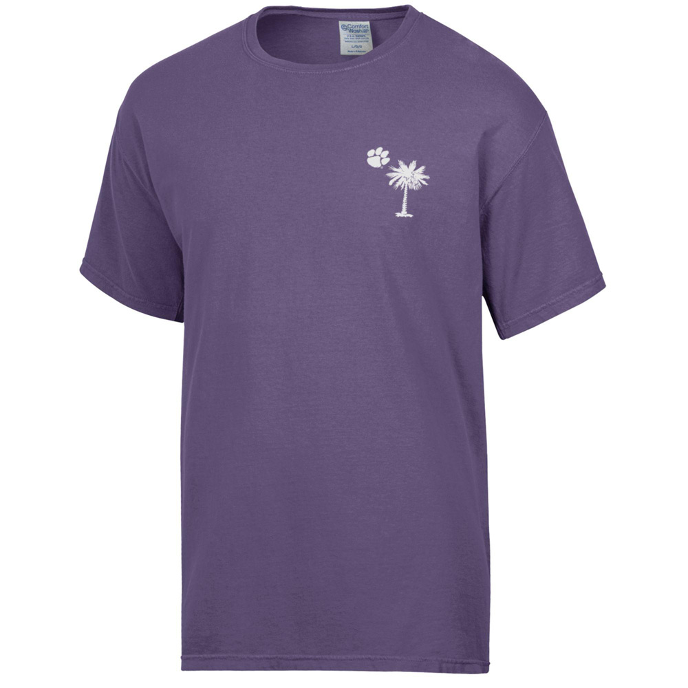 Clemson Comfort Wash Palmetto Tee - PURPLE