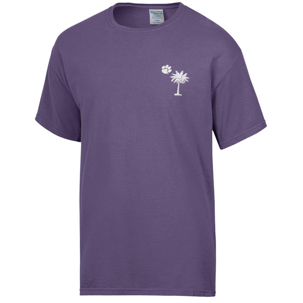 Clemson Comfort Wash Palmetto Tee - PURPLE