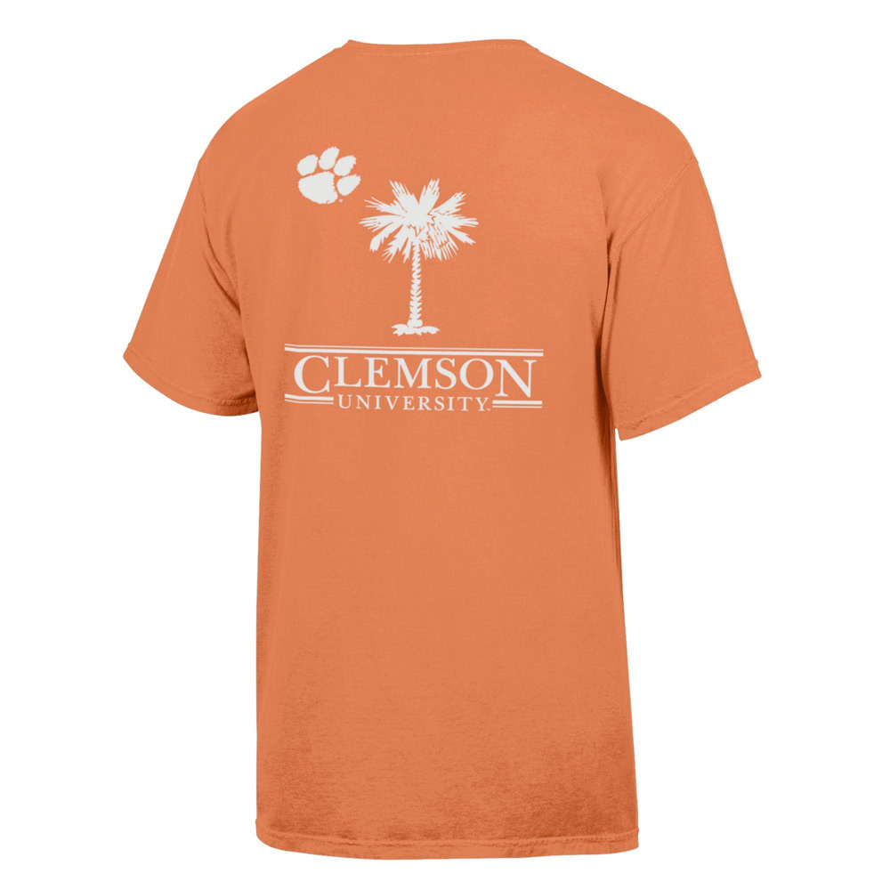 Clemson Comfort Wash Palmetto Tee - LT ORANGE