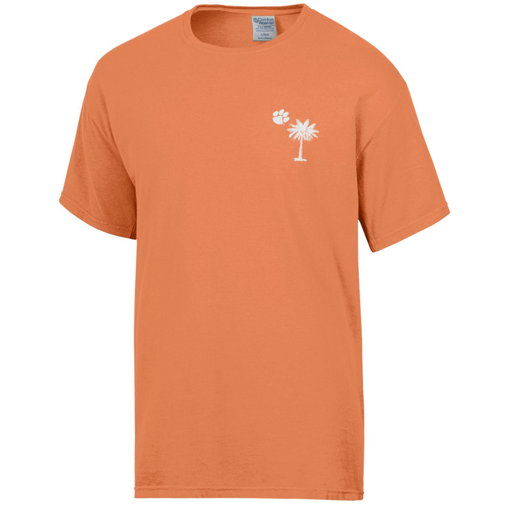 Clemson Comfort Wash Palmetto Tee - LT ORANGE