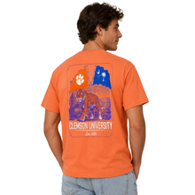 Clemson Comfort Wash Tiger Flags Tee  - LT ORANGE
