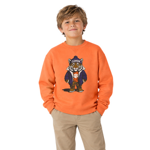 Clemson Comfort Wash Youth Teddy Tiger Crewneck - ORANGE