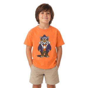 Clemson Comfort Wash Youth Teddy Tiger Tee - ORANGE