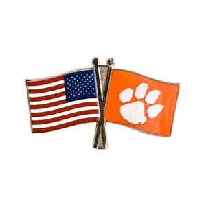 Clemson Crossed Flag Lapel Pin