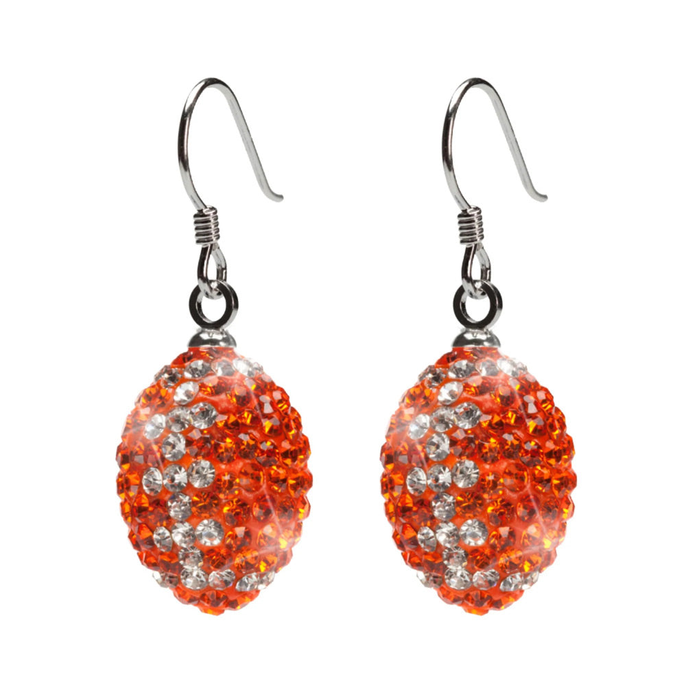 Clemson Crystal Football Earrings