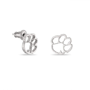 Clemson Cutout Paw Stud Earrings
