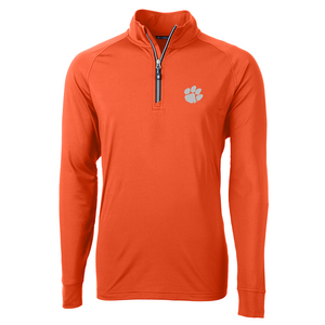 Clemson Cutter & Buck Adapt Eco 1/2 Zip Pullover - ORANGE