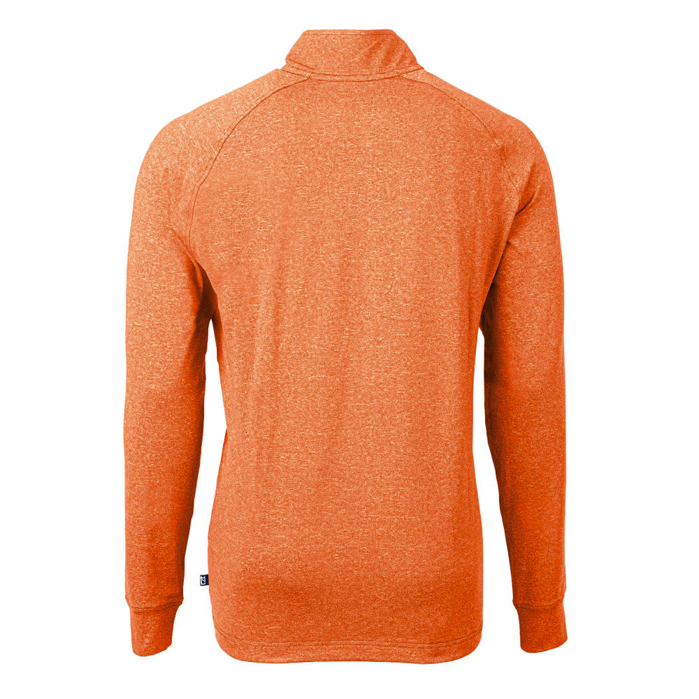 Clemson Cutter & Buck Adapt Eco Heathered 1/4 Zip  - ORANGE