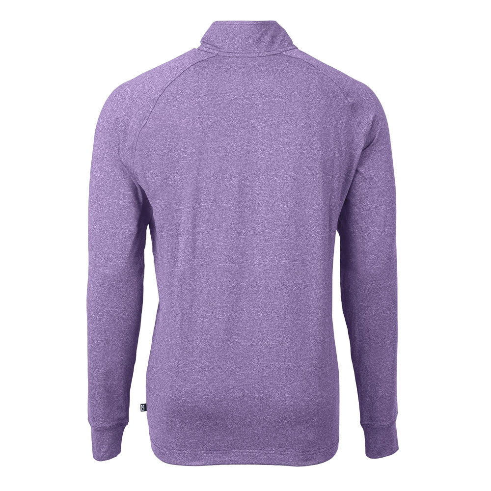 Clemson Cutter & Buck Adapt Eco Heathered 1/4 Zip  - PURPLE