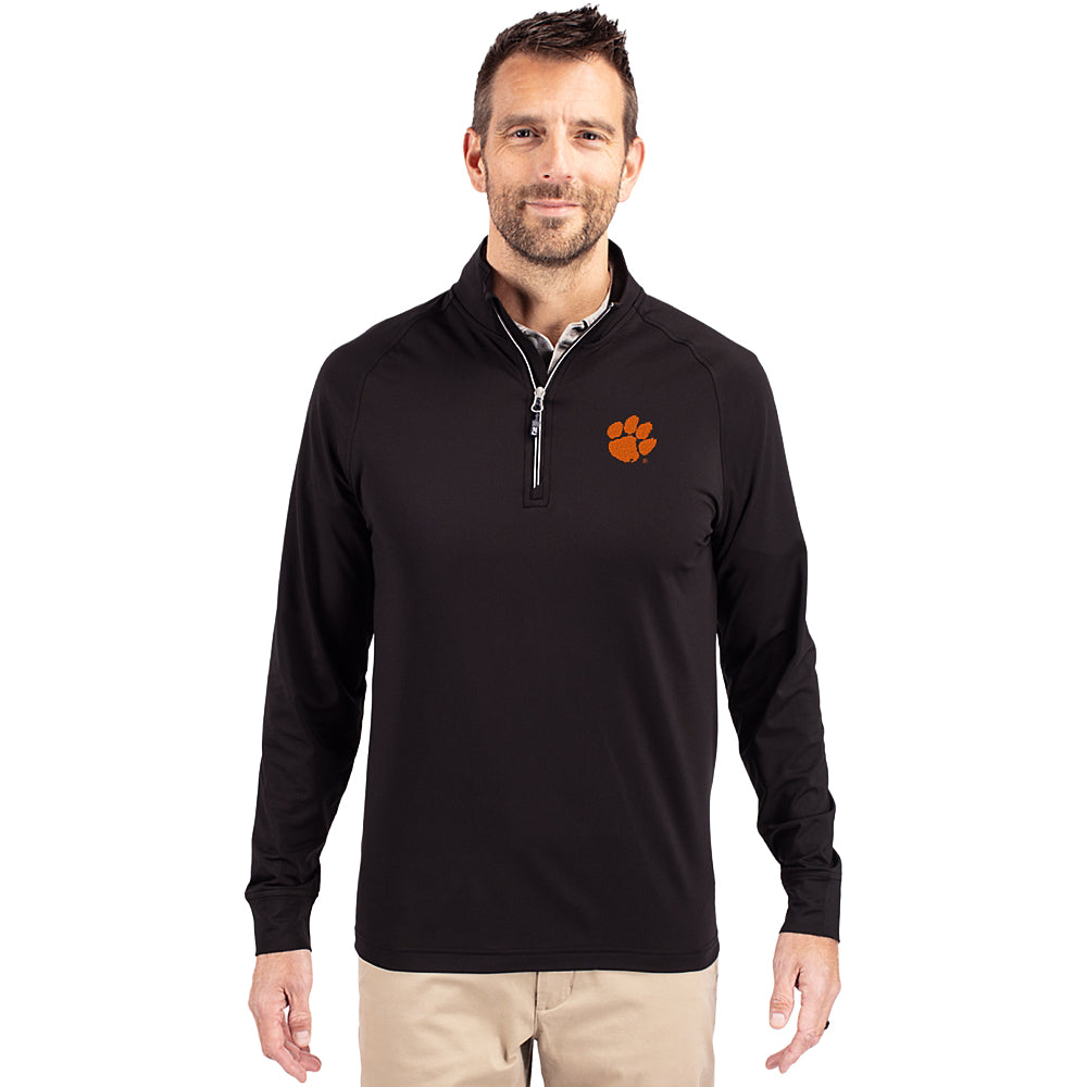 Clemson Cutter & Buck Adapt Paw Quarter-Zip