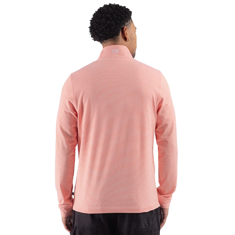 Clemson Cutter & Buck Adapt Striped Quarter-Zip - ORANGE